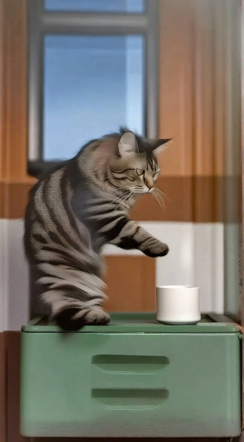 ai character: gato rompe todo background