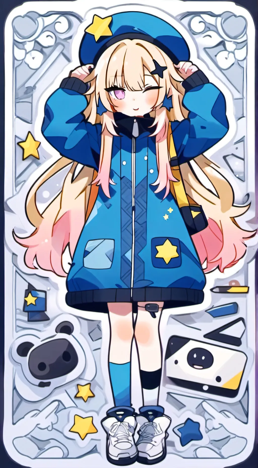 ai character:  JD react ￼ background