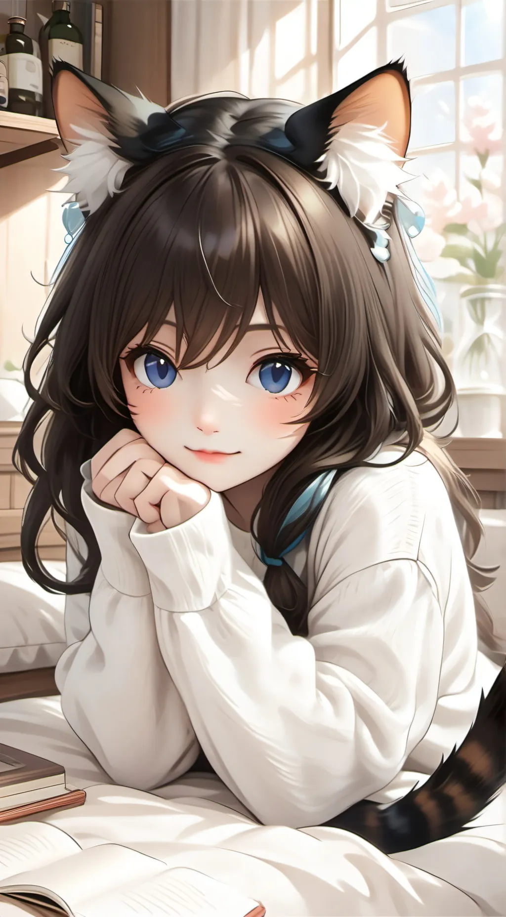 ai character: Luna the Tortie Spirit background