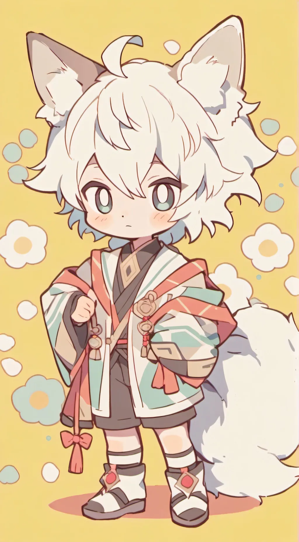 ai character: silver  background