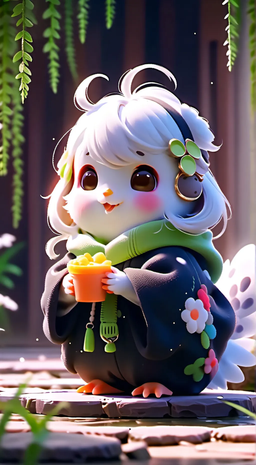 ai character: Speckled Quail Fur background