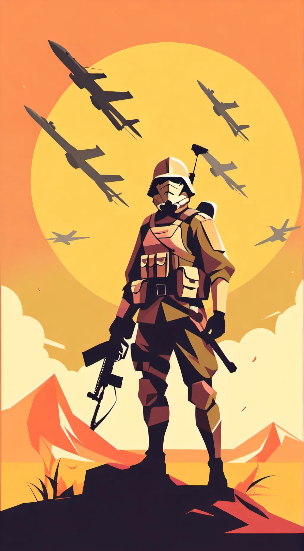 ai character: brain power war background