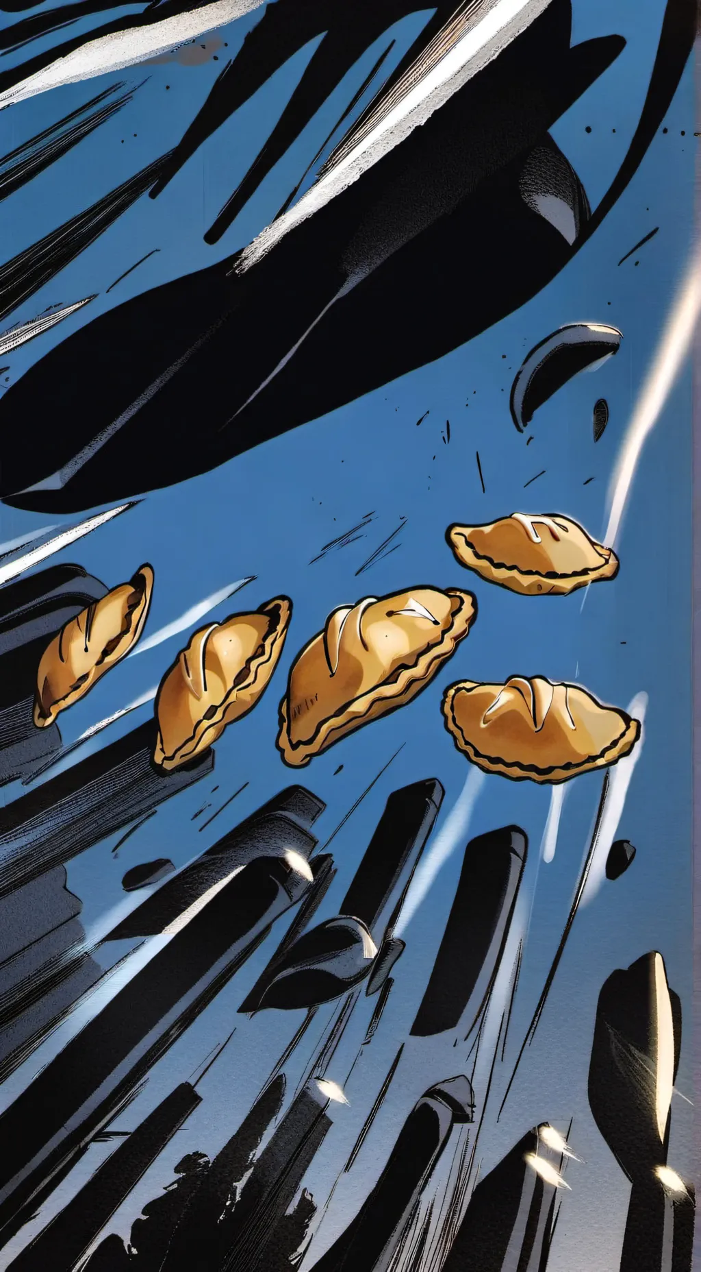 ai character: empanada de queso background