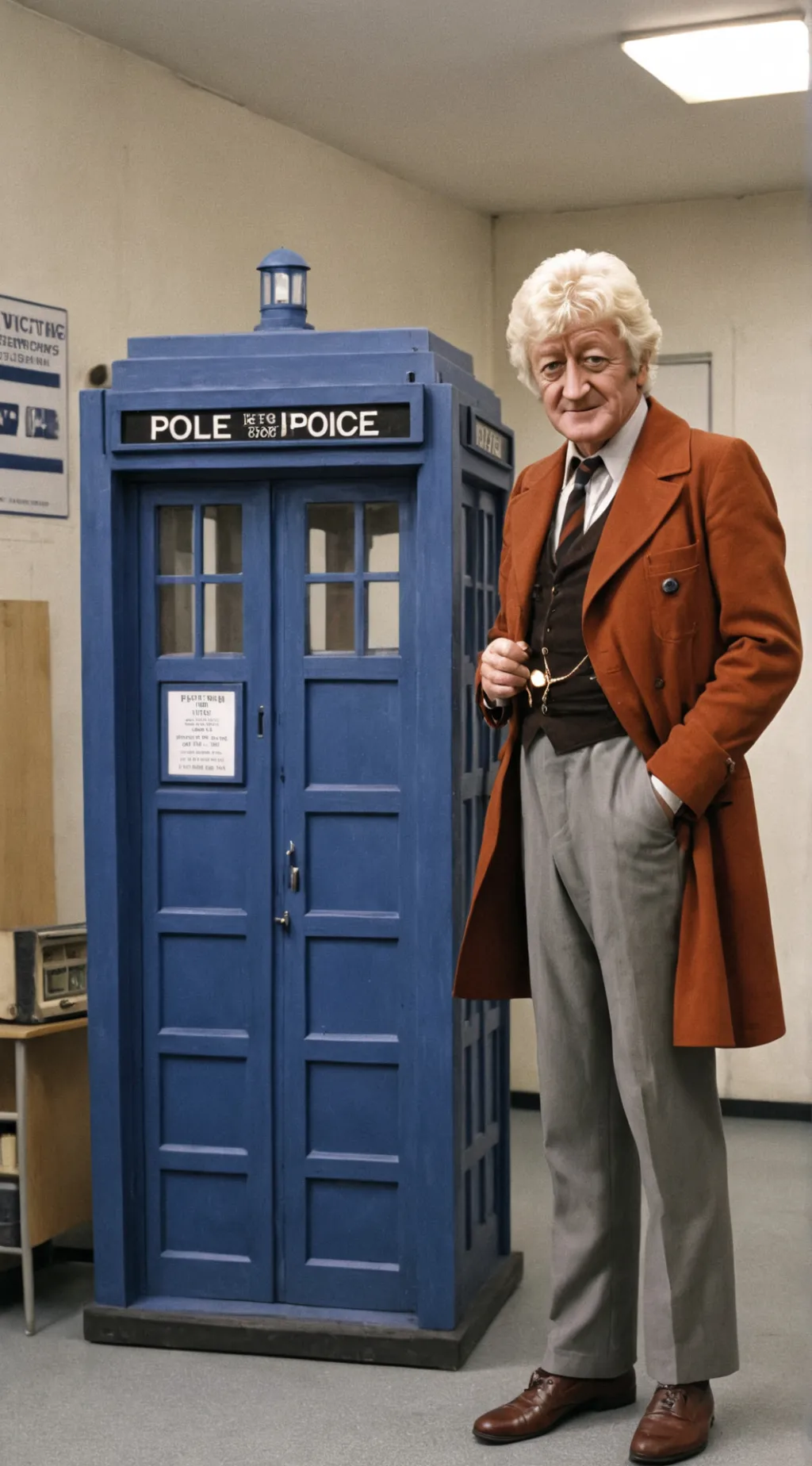ai character: The 3rd Doctor. background