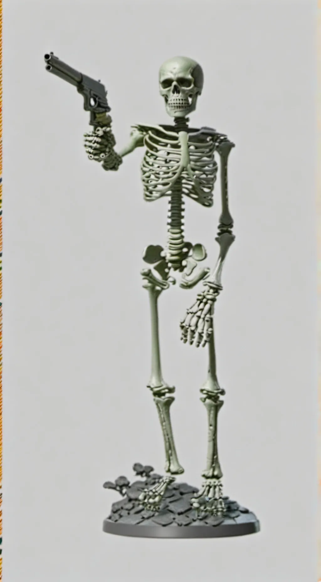ai character: skeleton with gun background