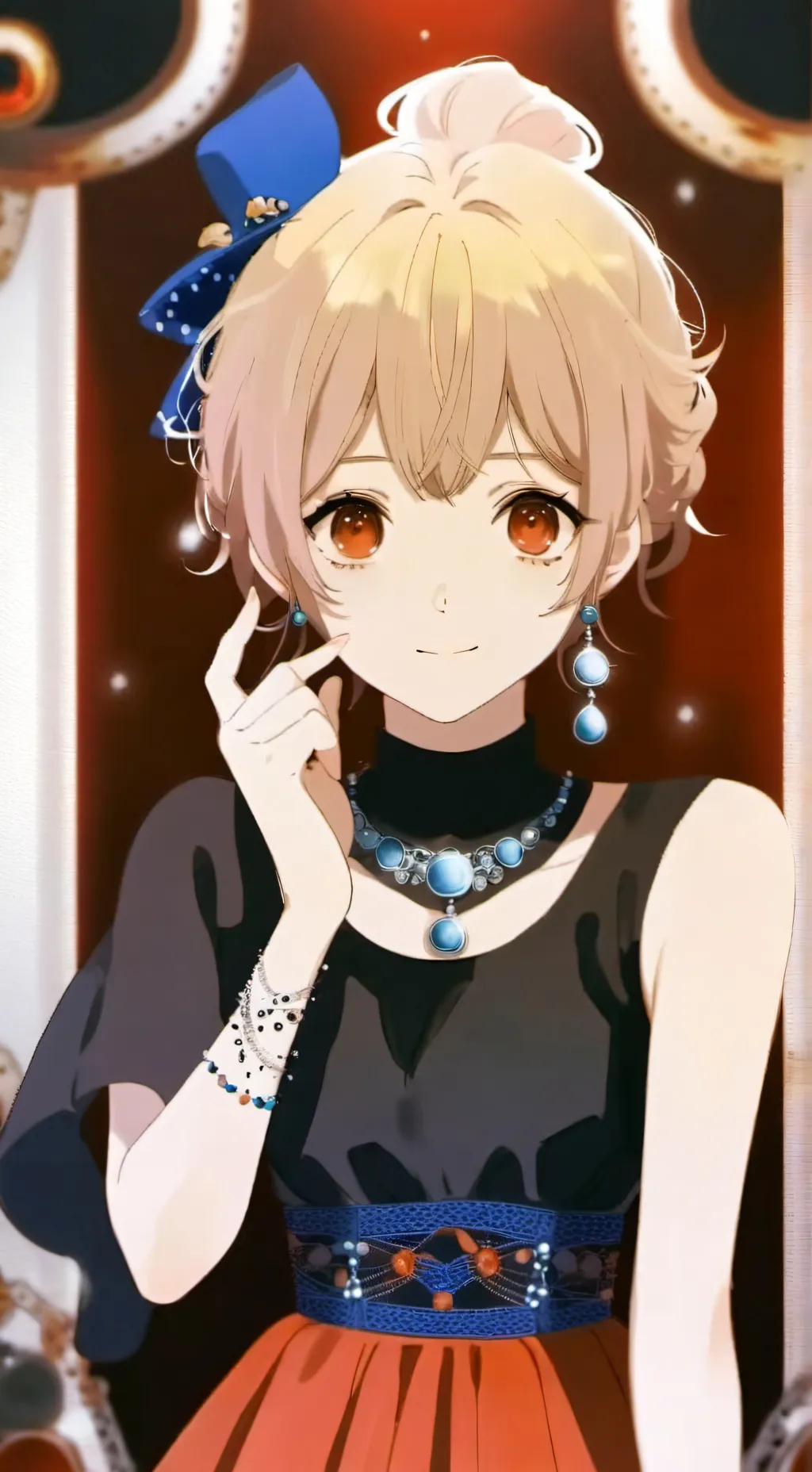 ai character: drunk tv woman background