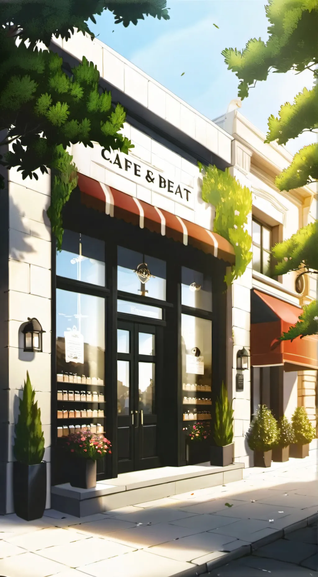 ai character: Cafe background