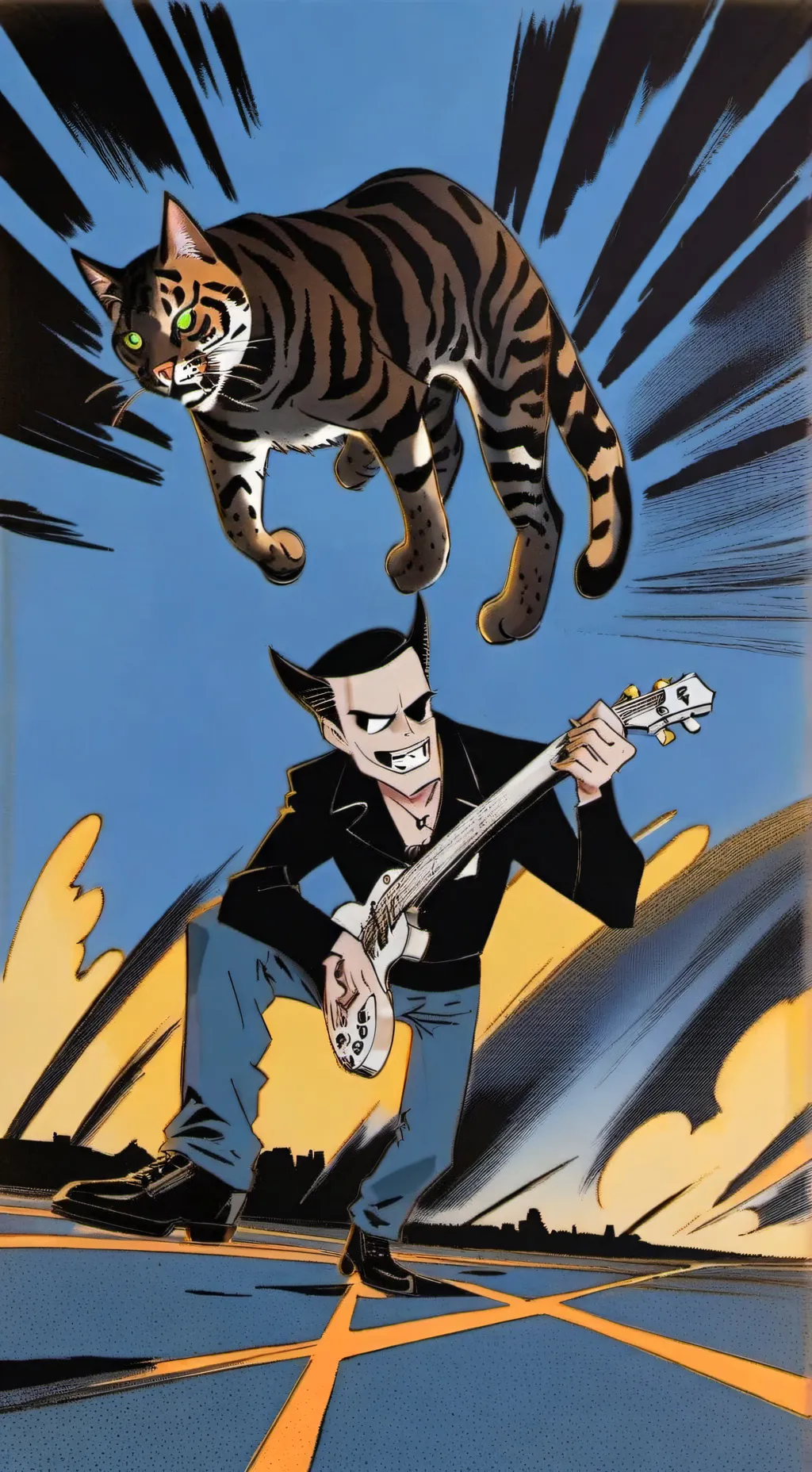 ai character: dog man background