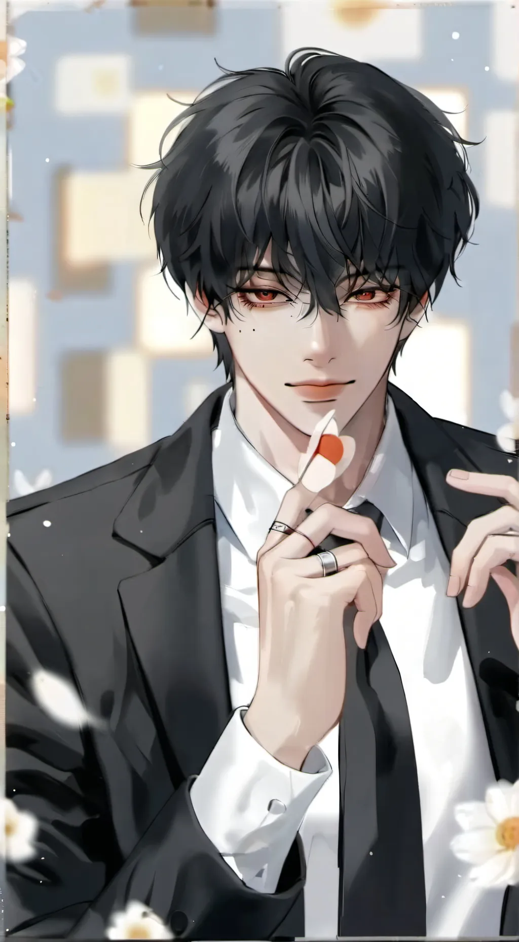 ai character: Lace background