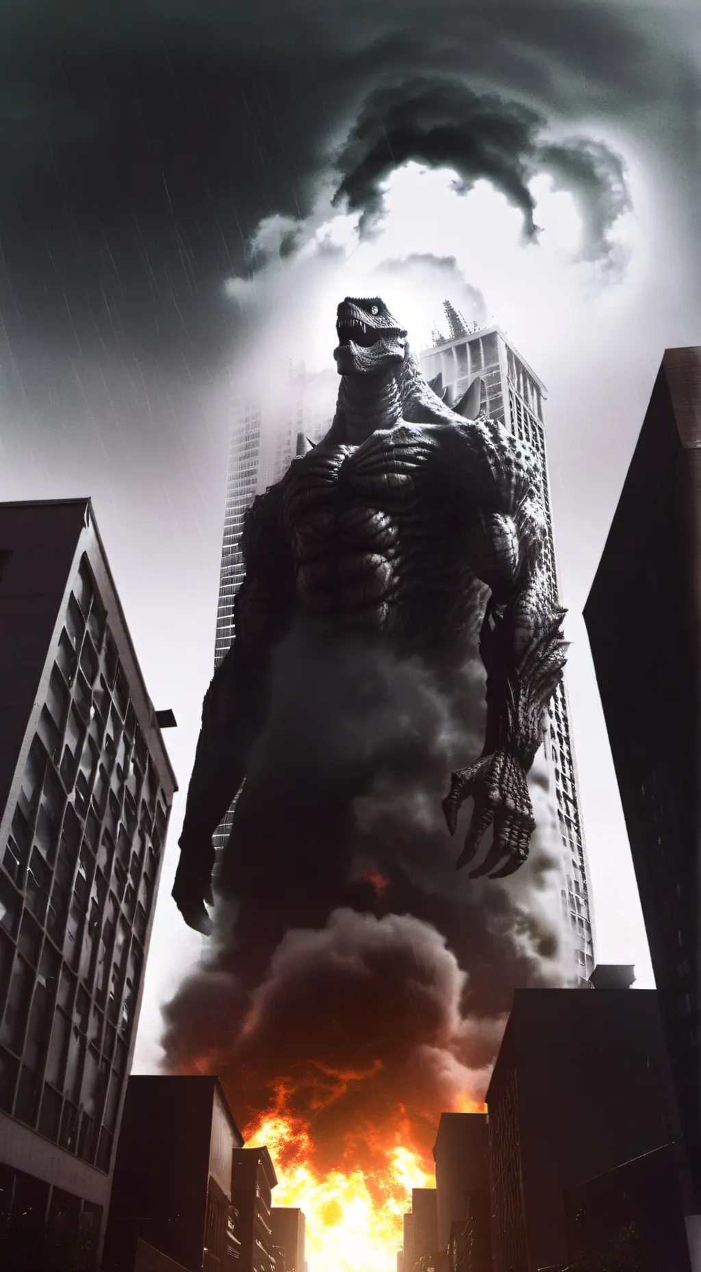 ai character: Mushroom cloud background