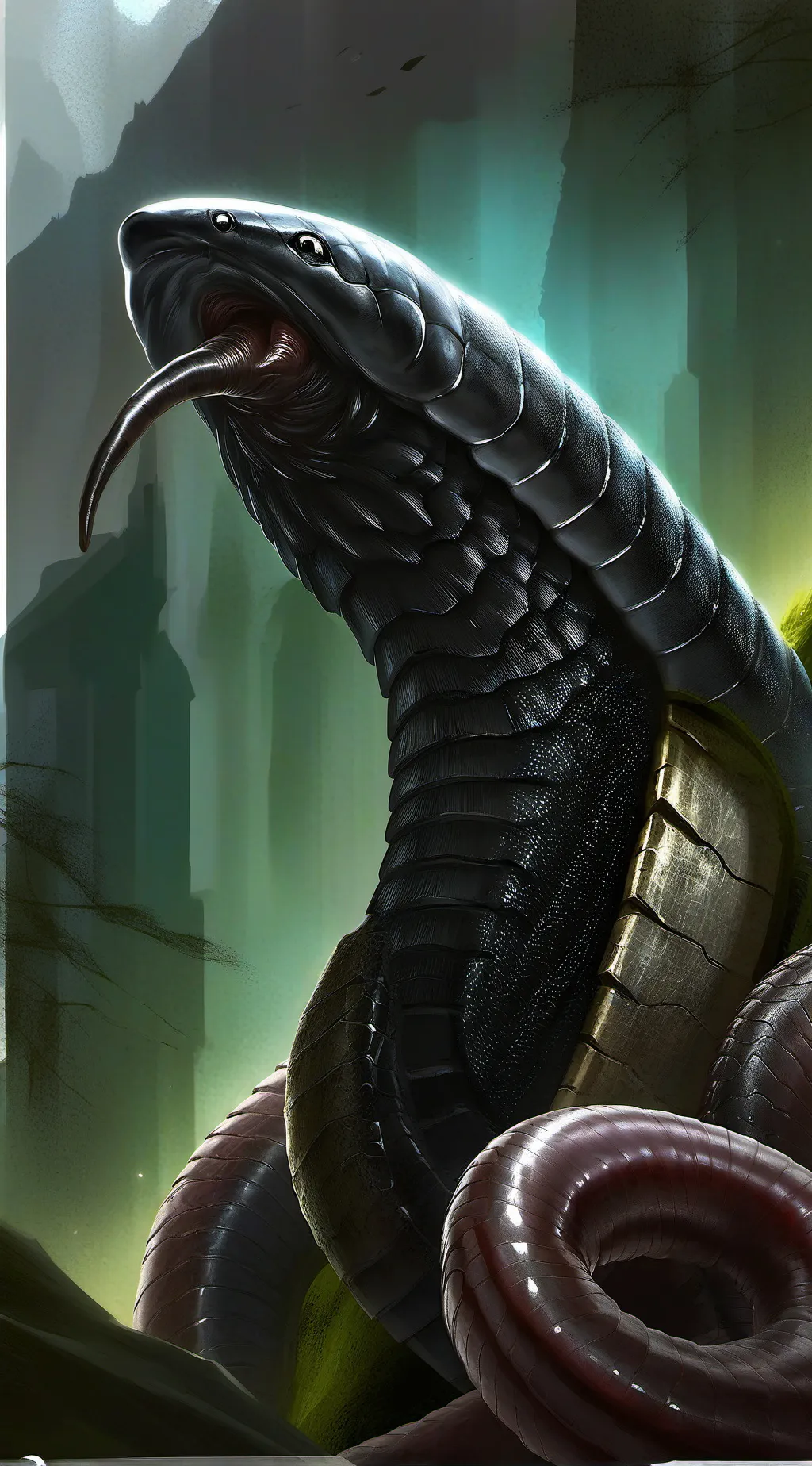 ai character: black worm virus background
