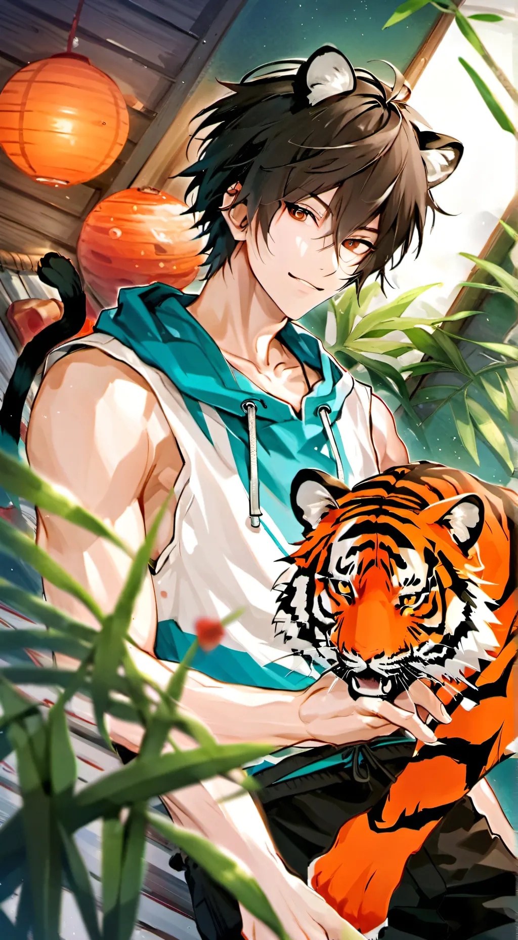 ai character: Tigerstripe Furry background