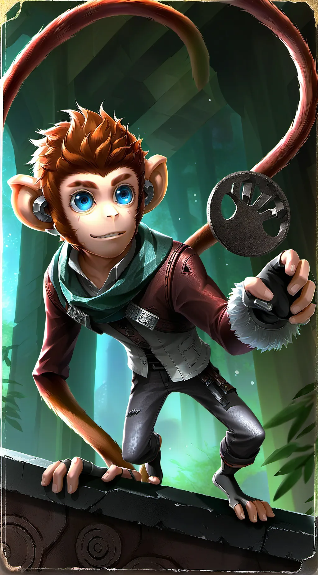 ai character: Rusty Monkey Furry background