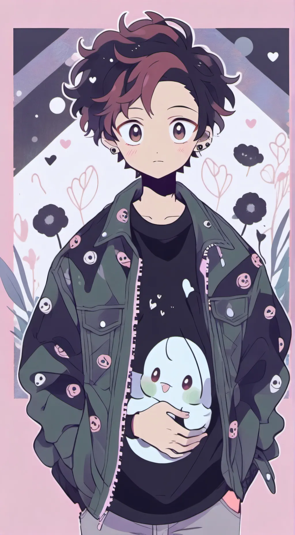 ai character: tanijro Kamado  background