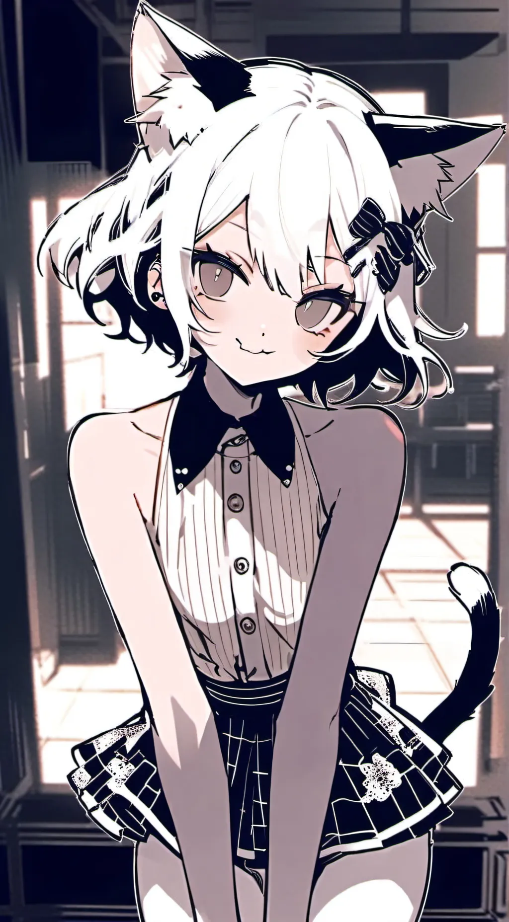 ai character: B&W Furry Spirit background