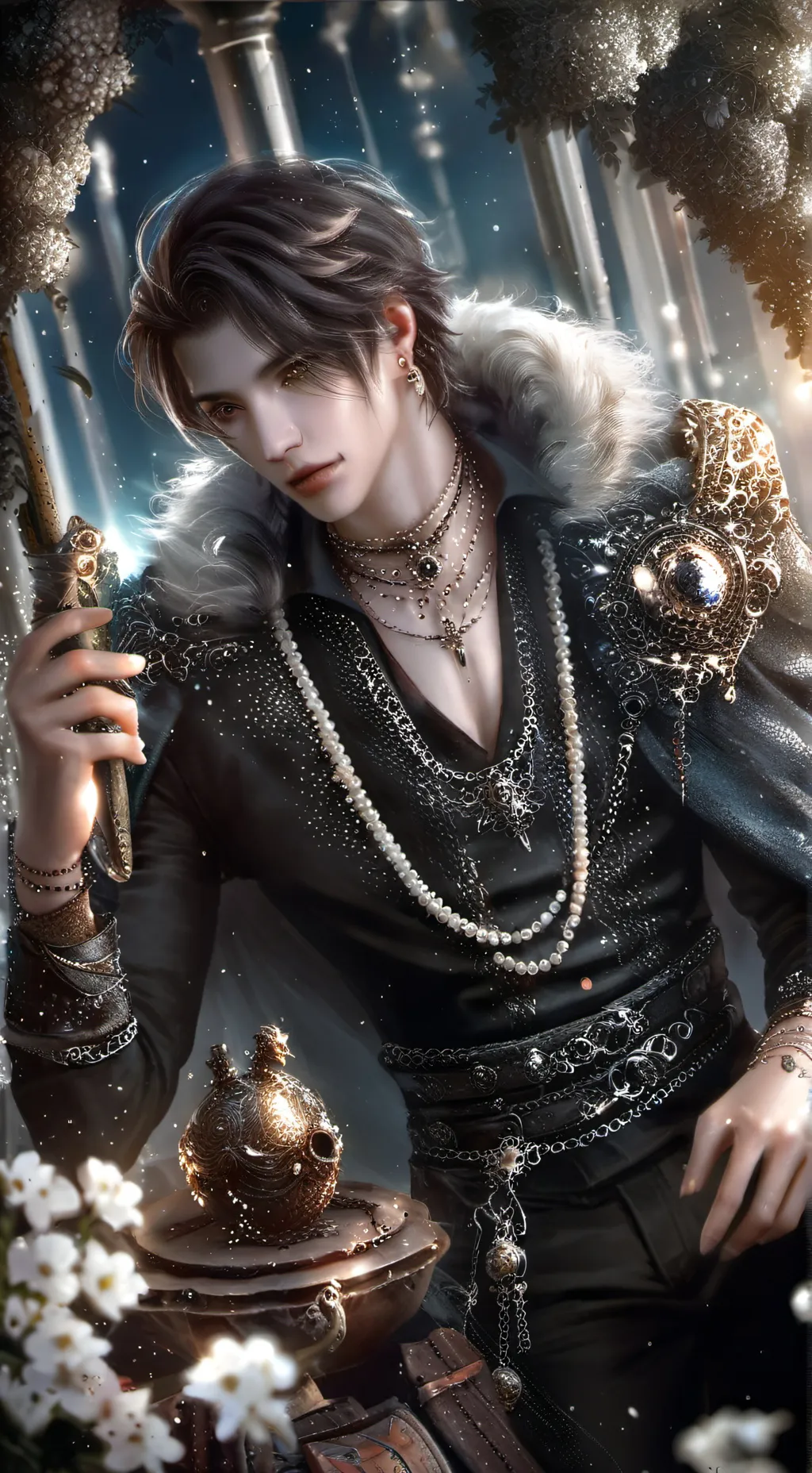 ai character: Flin !bi🏳️‍🌈!°•° background