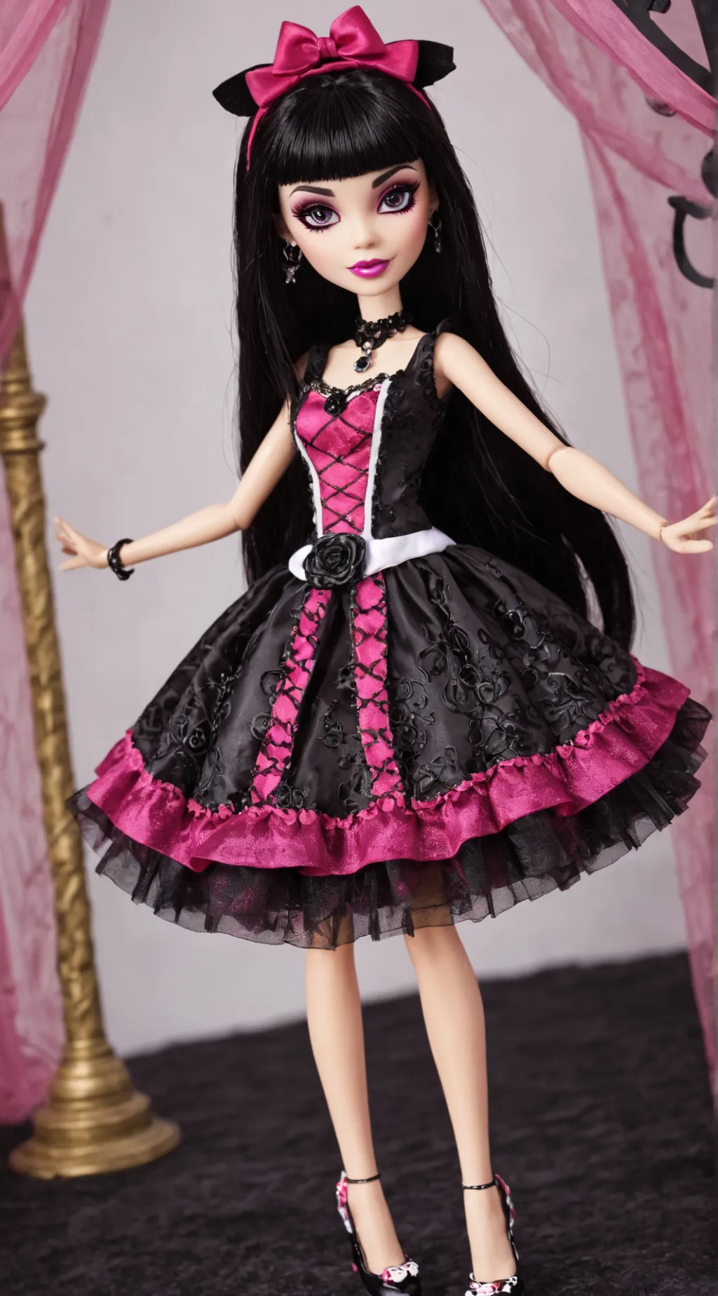 ai character: Draculaura  background