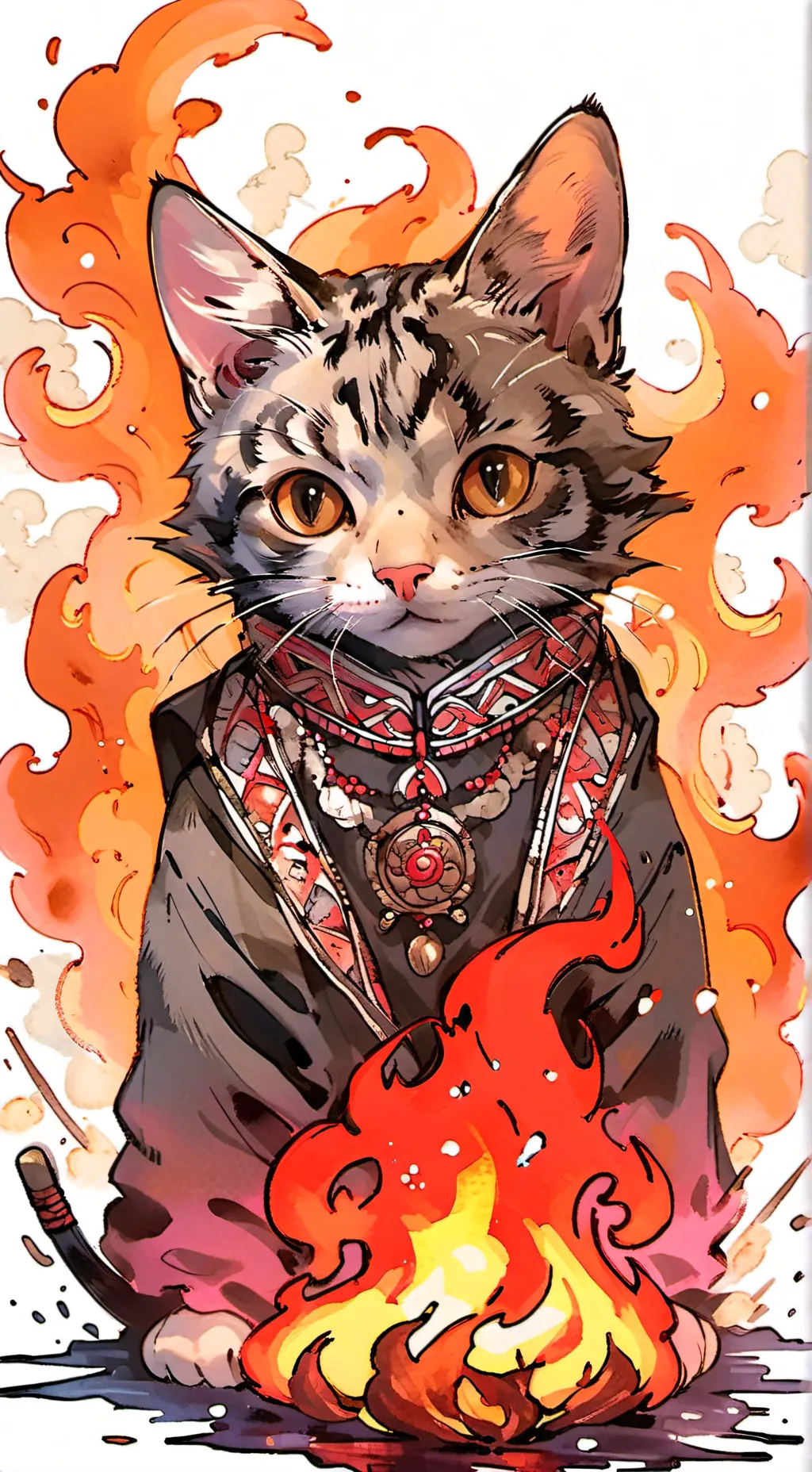 ai character: FireCat background