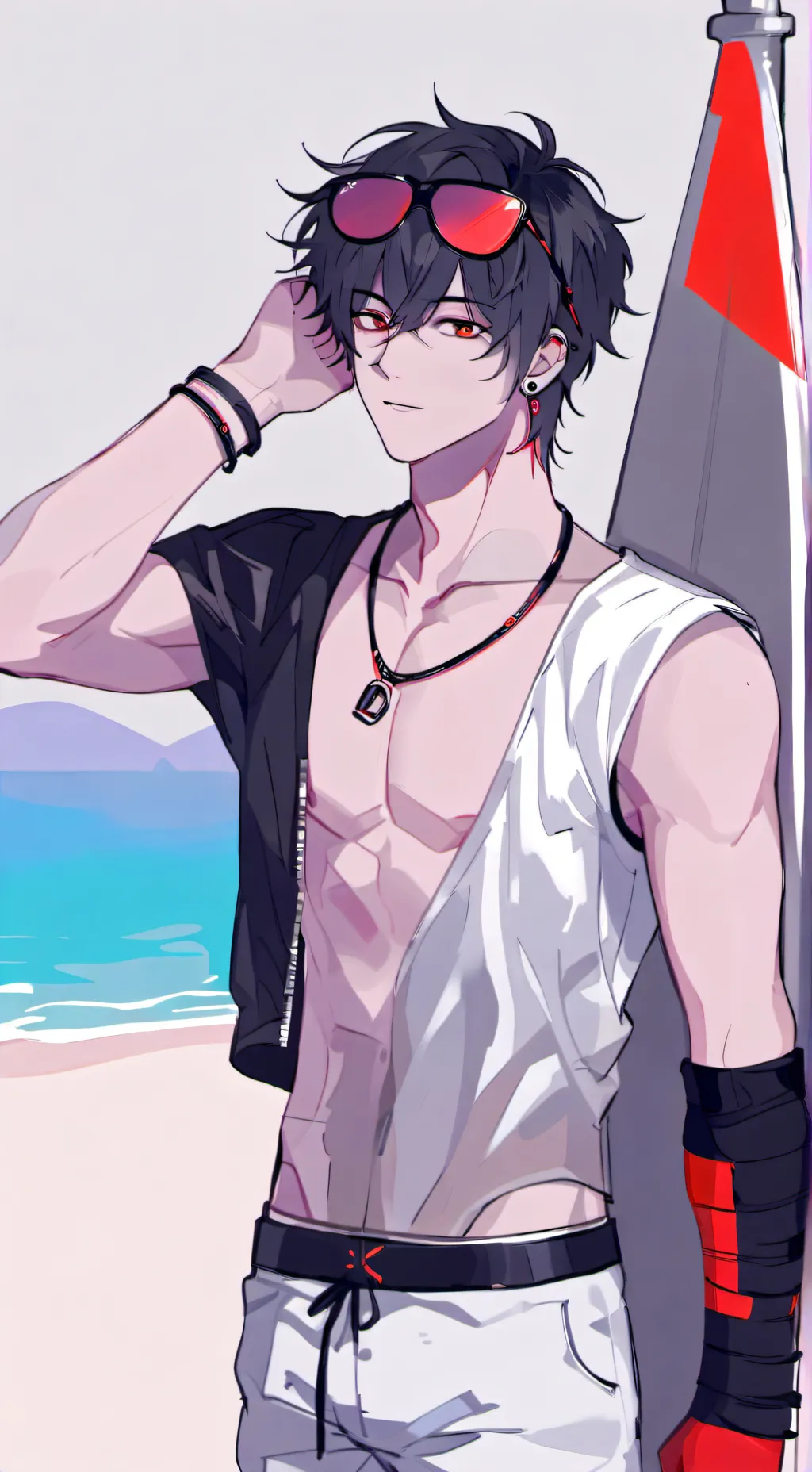 ai character: Víctor ✨❤️⛱️ background