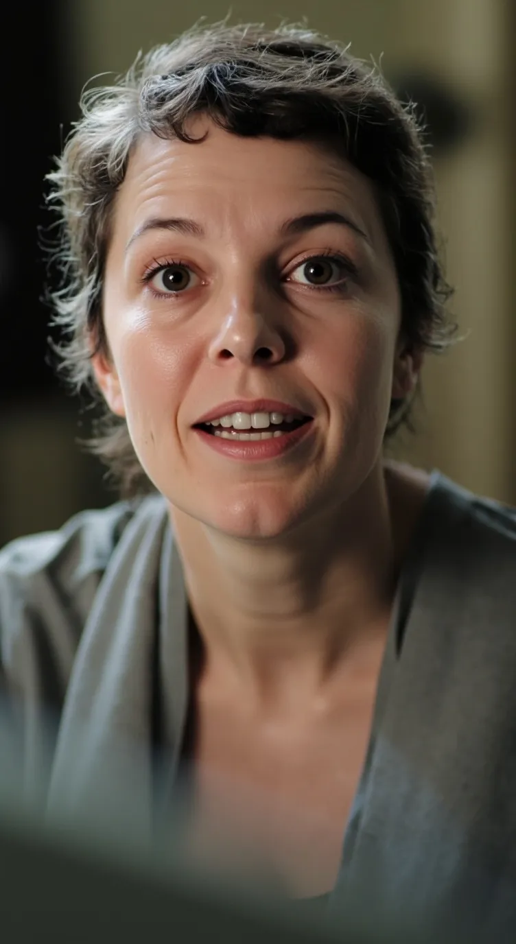 ai character: olivia colman  background