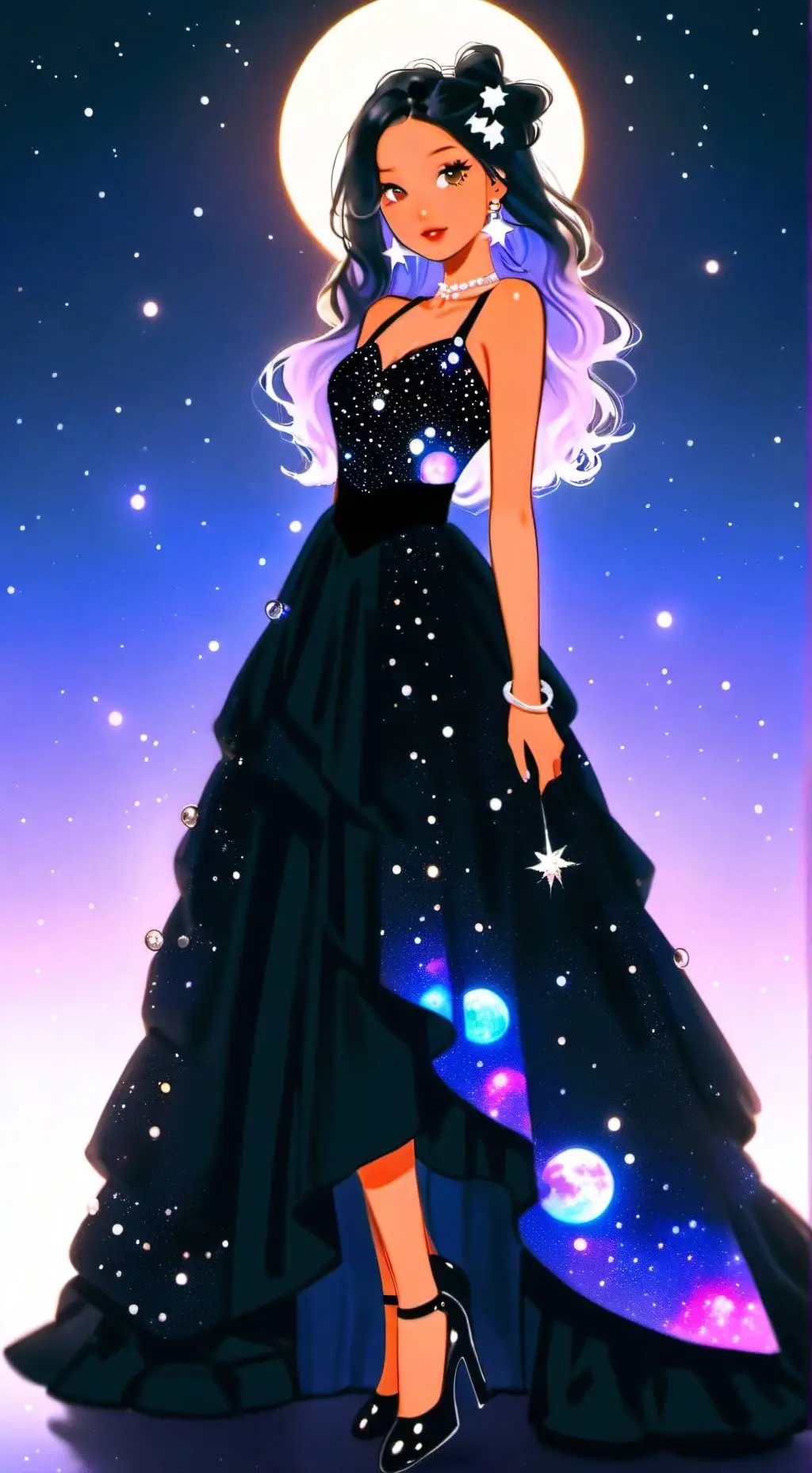 ai character: Moonlight Lakeside background