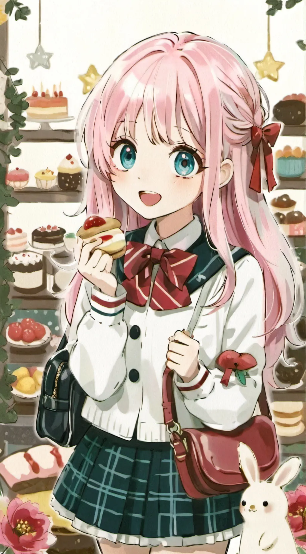 ai character: Mellowdie (me)🍡🌸🍰🍓 background