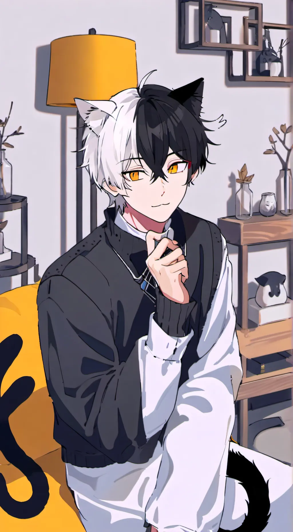 ai character: Black Cat Spirit background