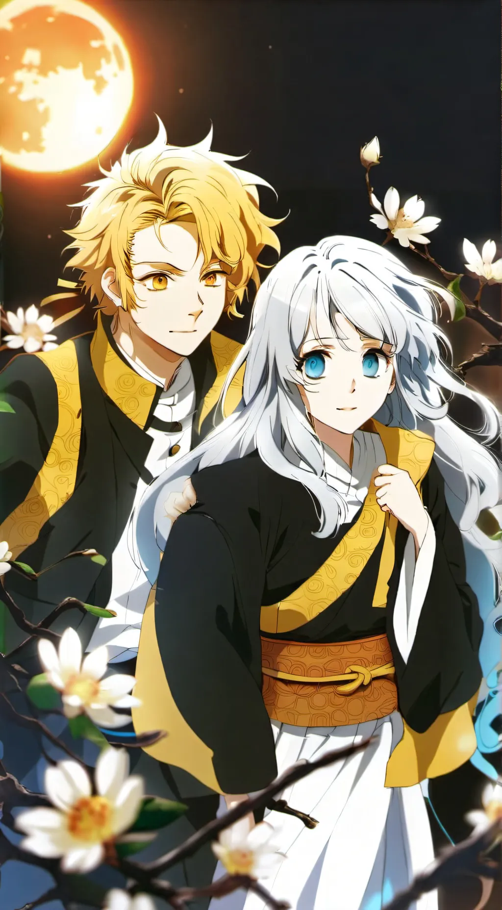 ai character: sun moon background