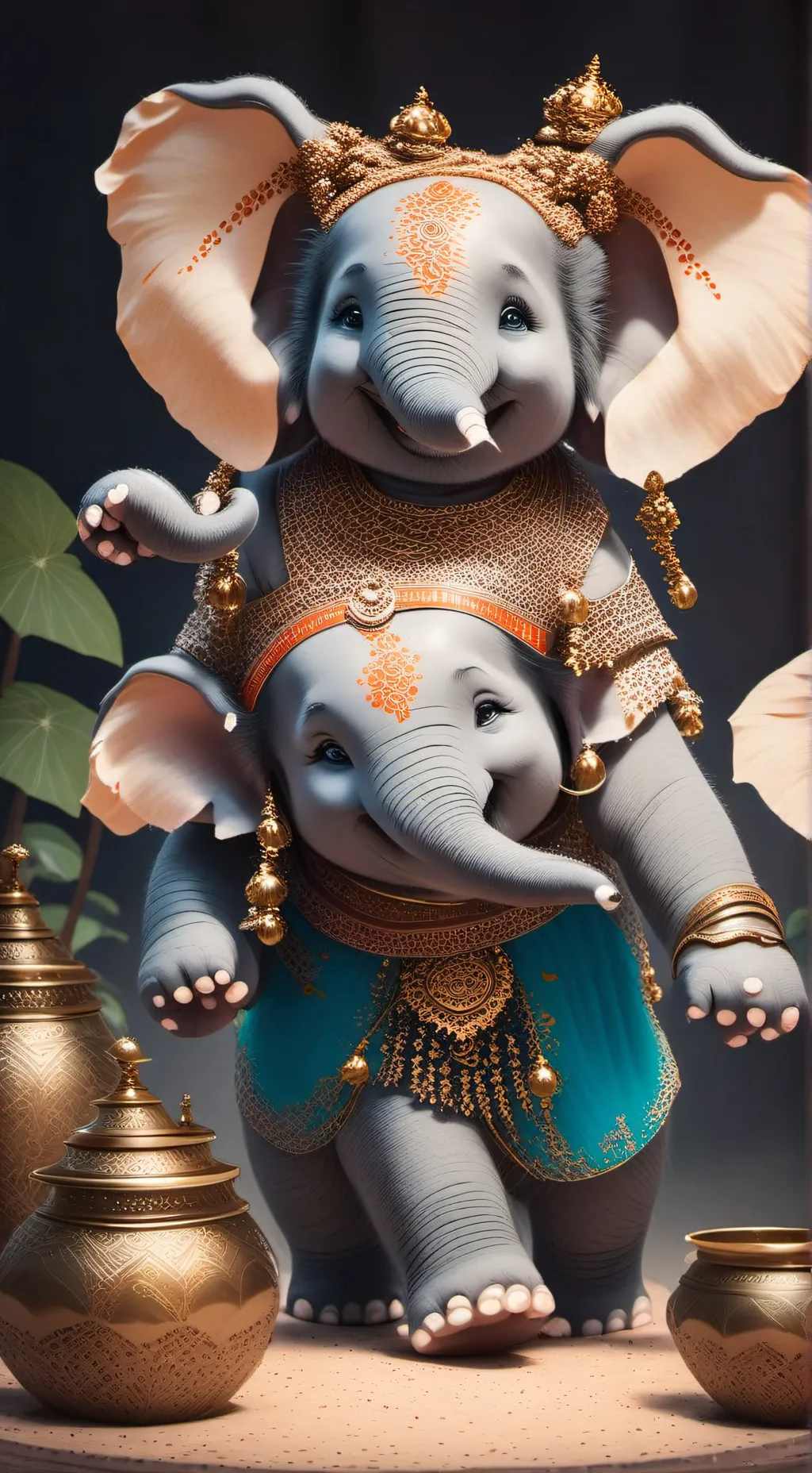 ai character: Gray Elephant Furry Spirit background