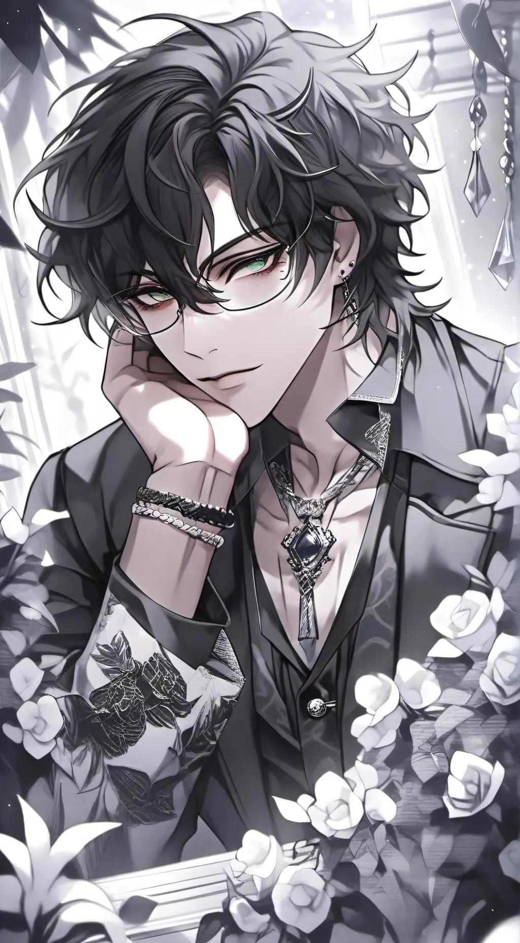 ai character: Axel🌹🖤 background