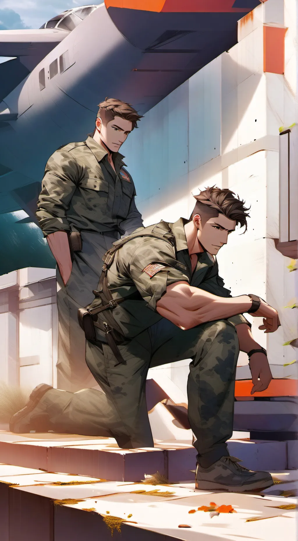 ai character: Dustin and Austin background