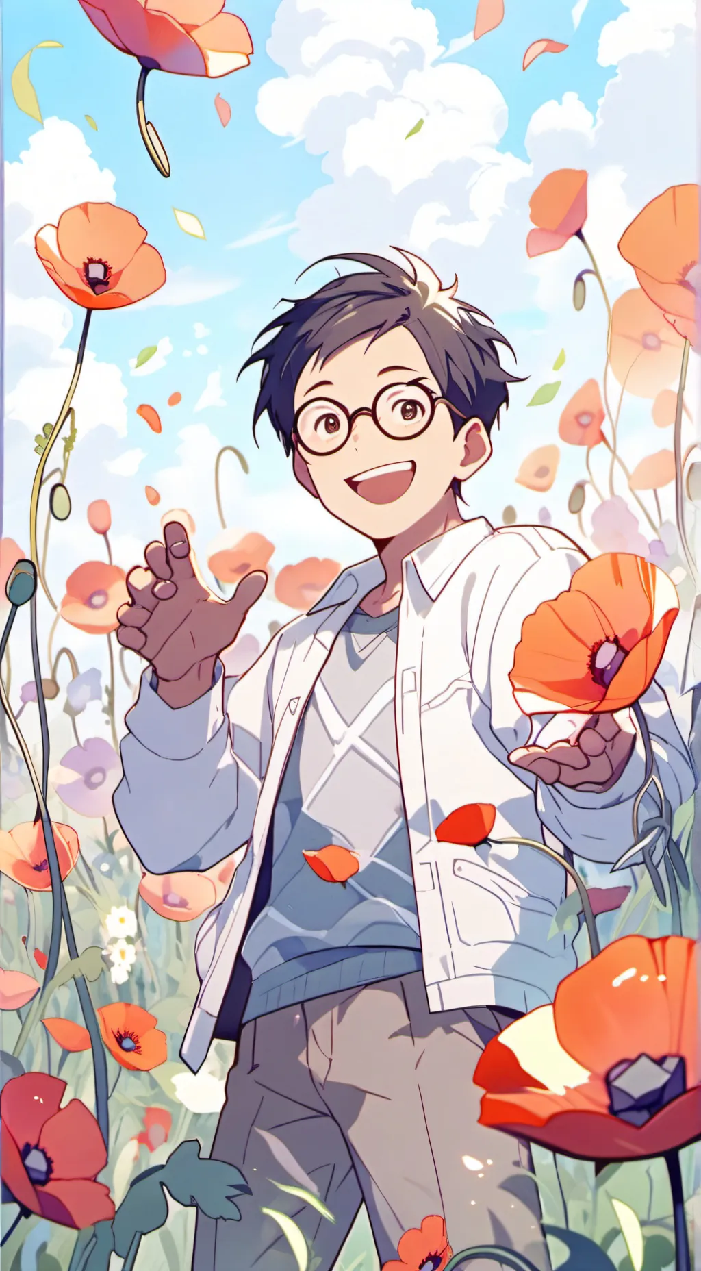 ai character: smiling critters  background