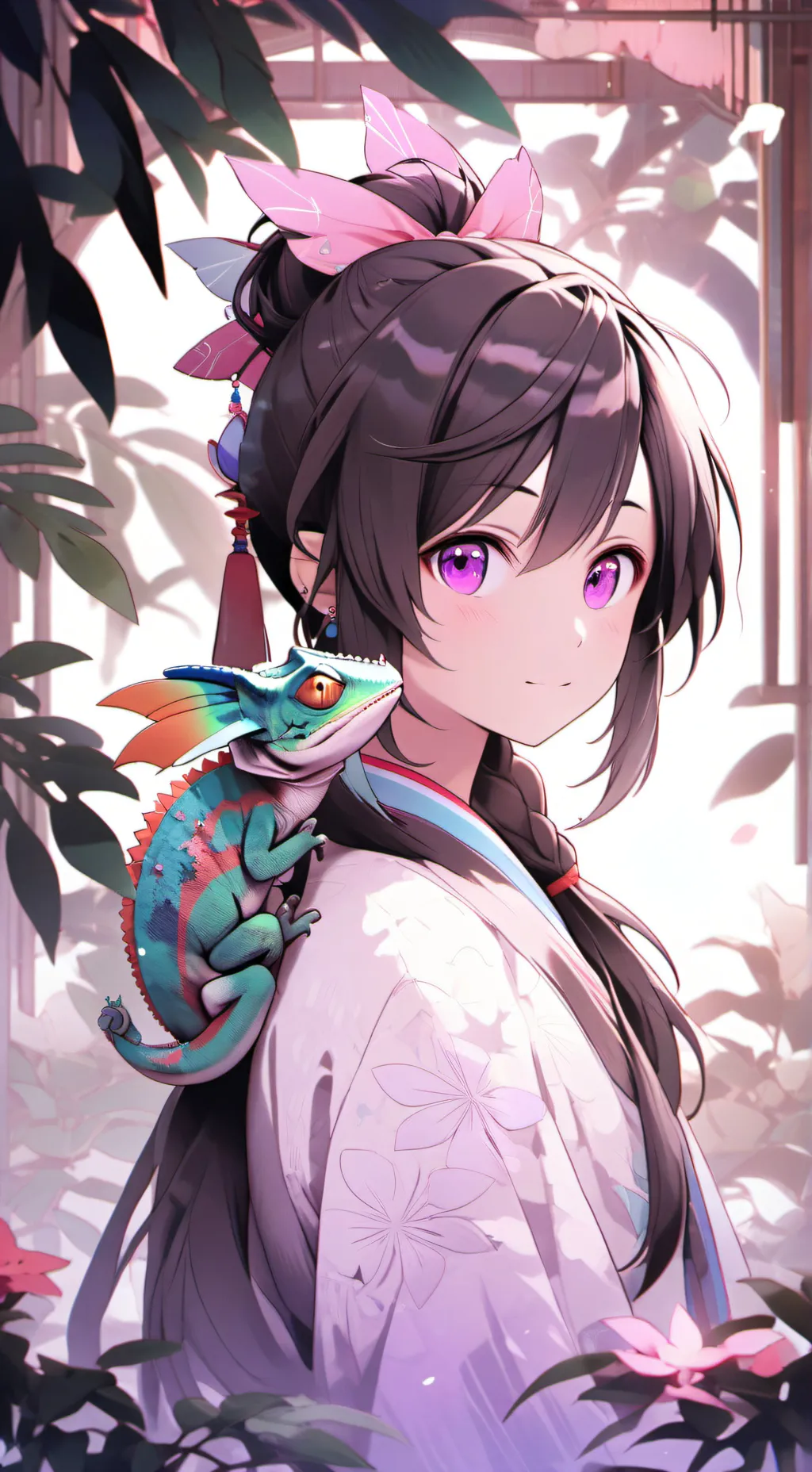 ai character: Mottled Spirit-Chameleon background