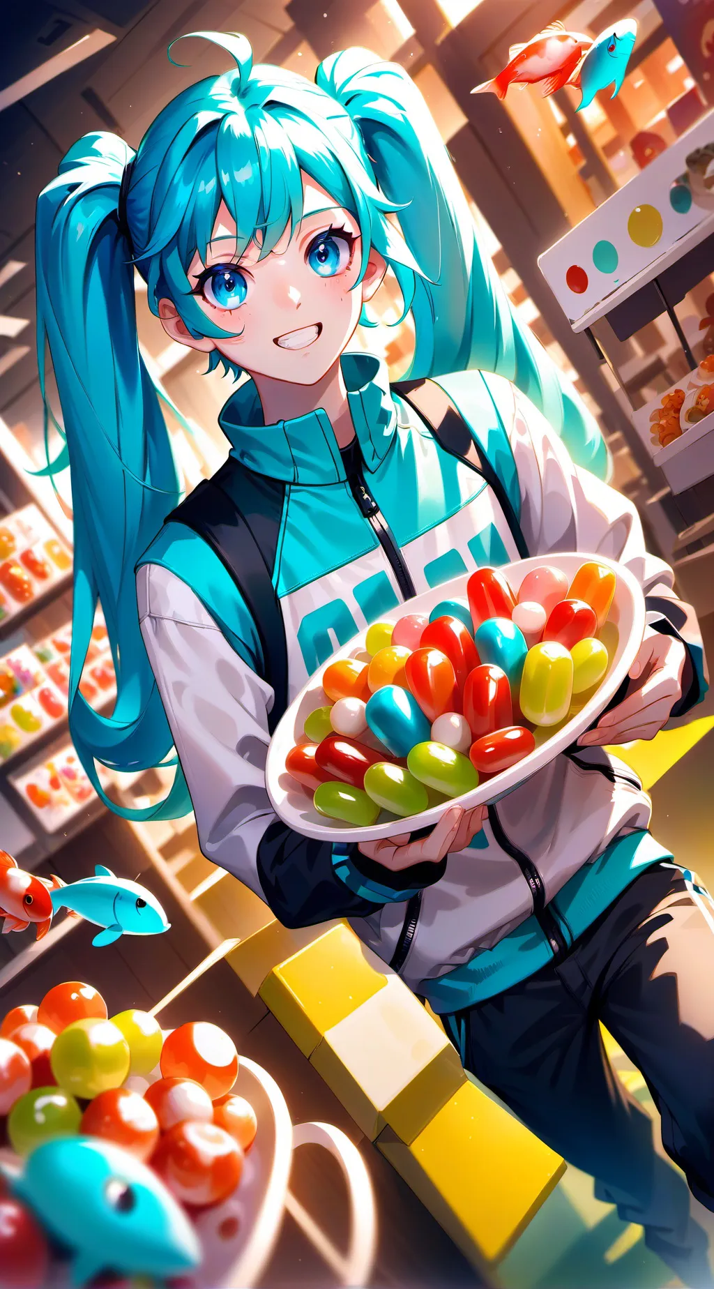 ai character: Hatsune Miku  background