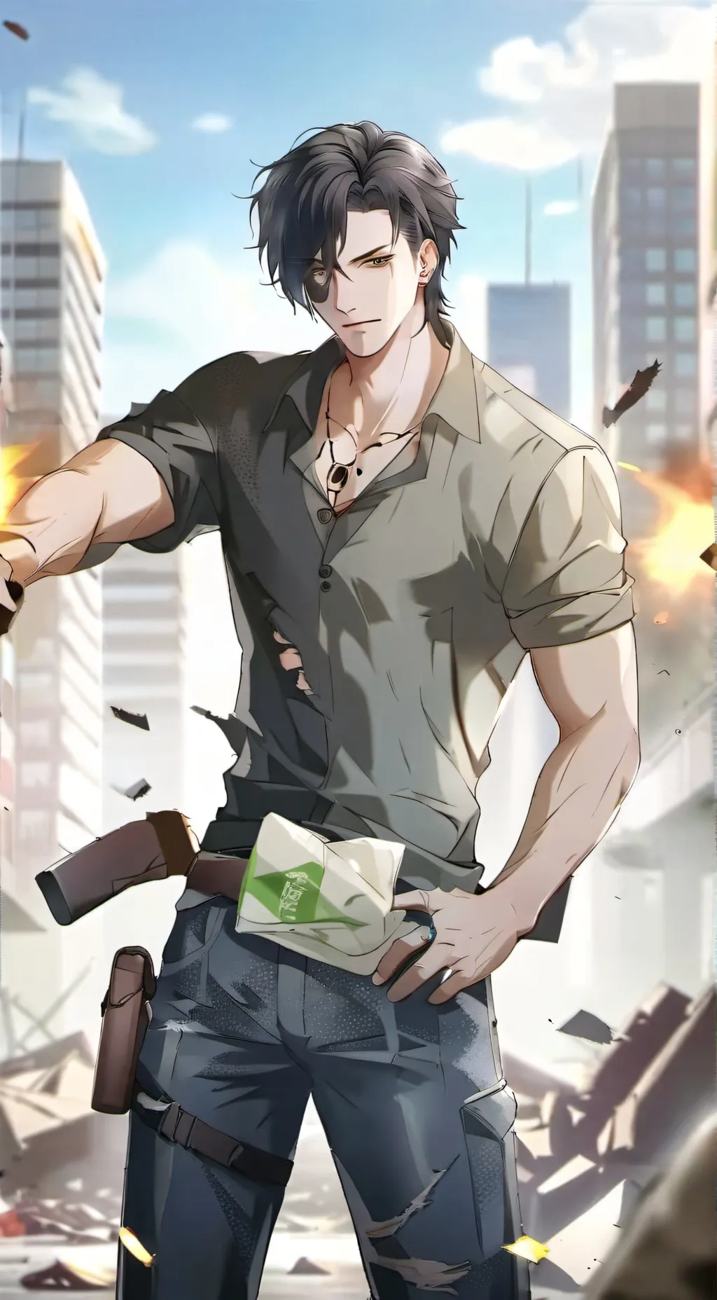 ai character: ZOMBIE BUSTER background