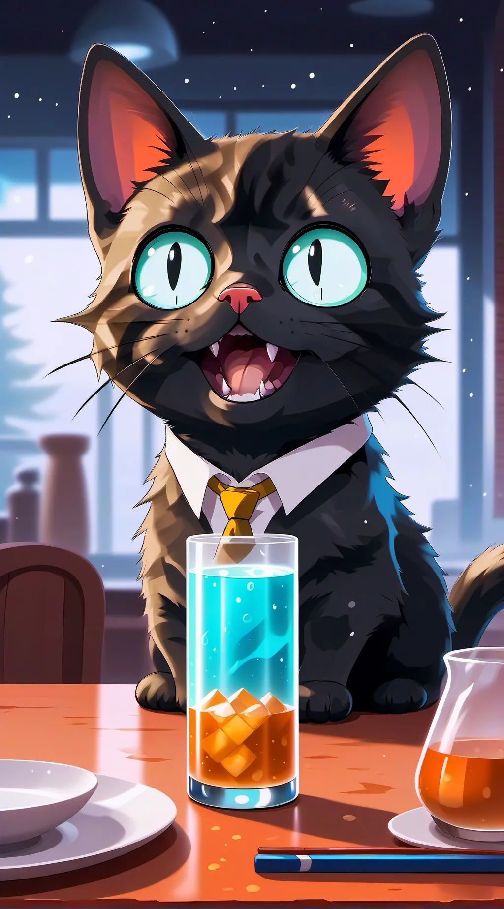 ai character: Cats are liquid 3 background