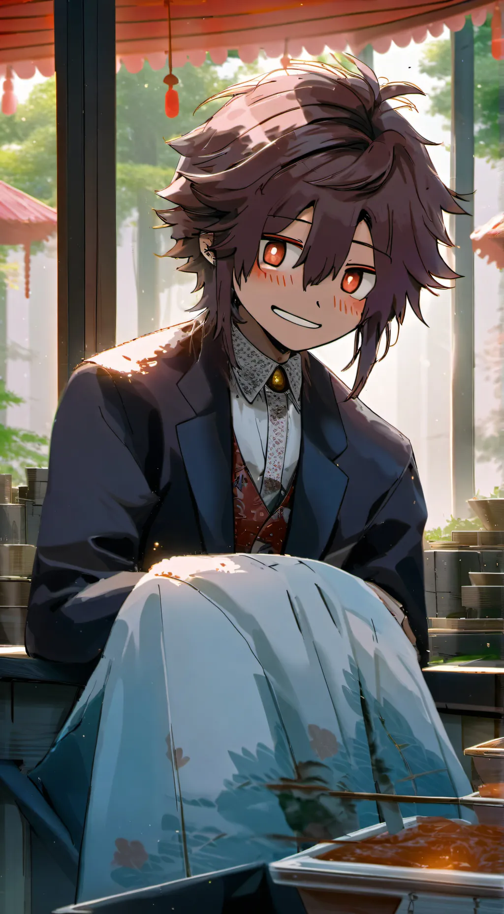 ai character: Rose x Alastor  background