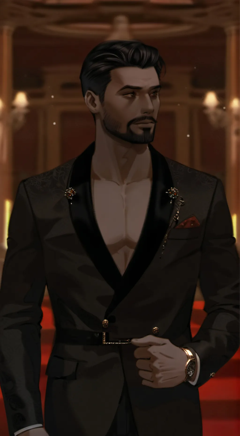 ai character: Movie night Dw background