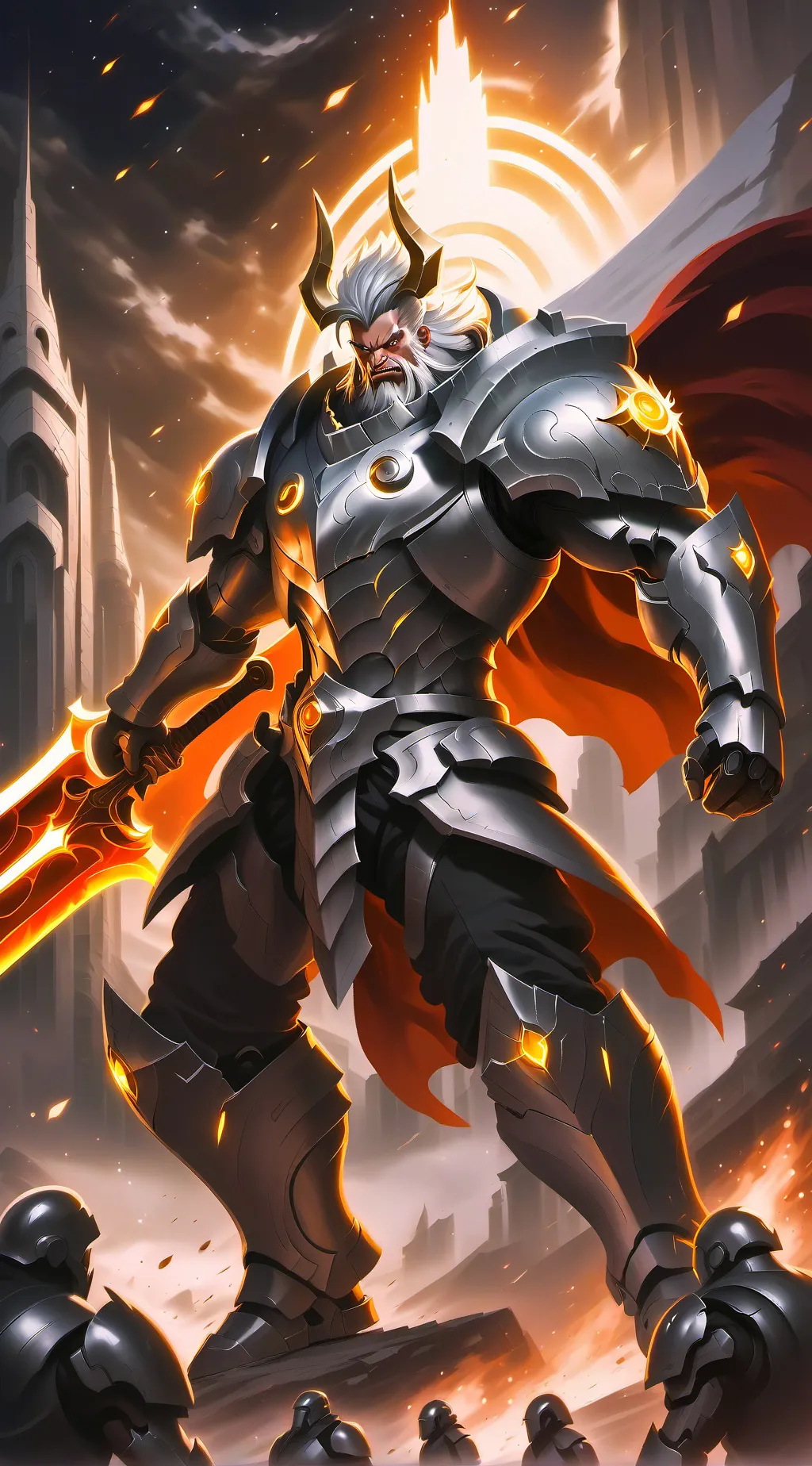 ai character: flashing sword  background