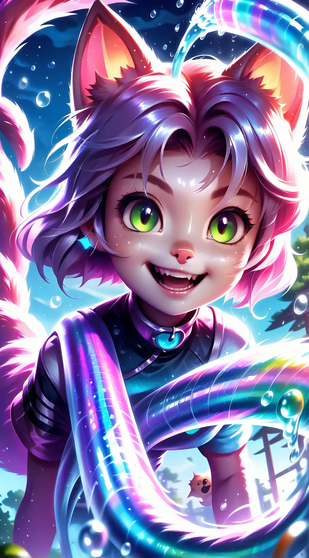 ai character: Ruby the Shape-Shifting Kitten Spirit background