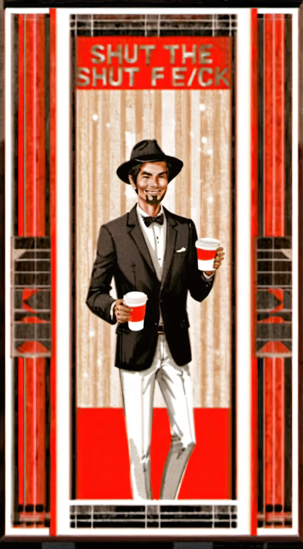 ai character: cup of shut the f- background