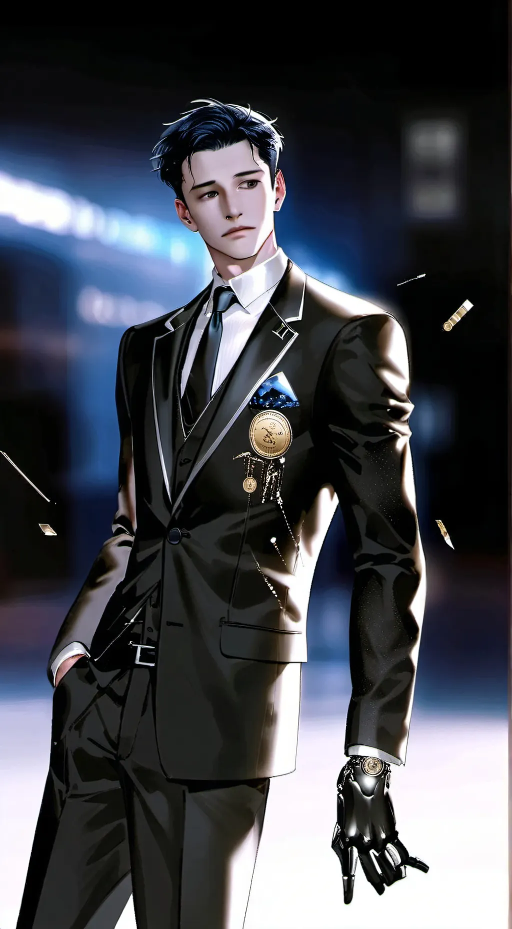 ai character: Detroit:deranged background