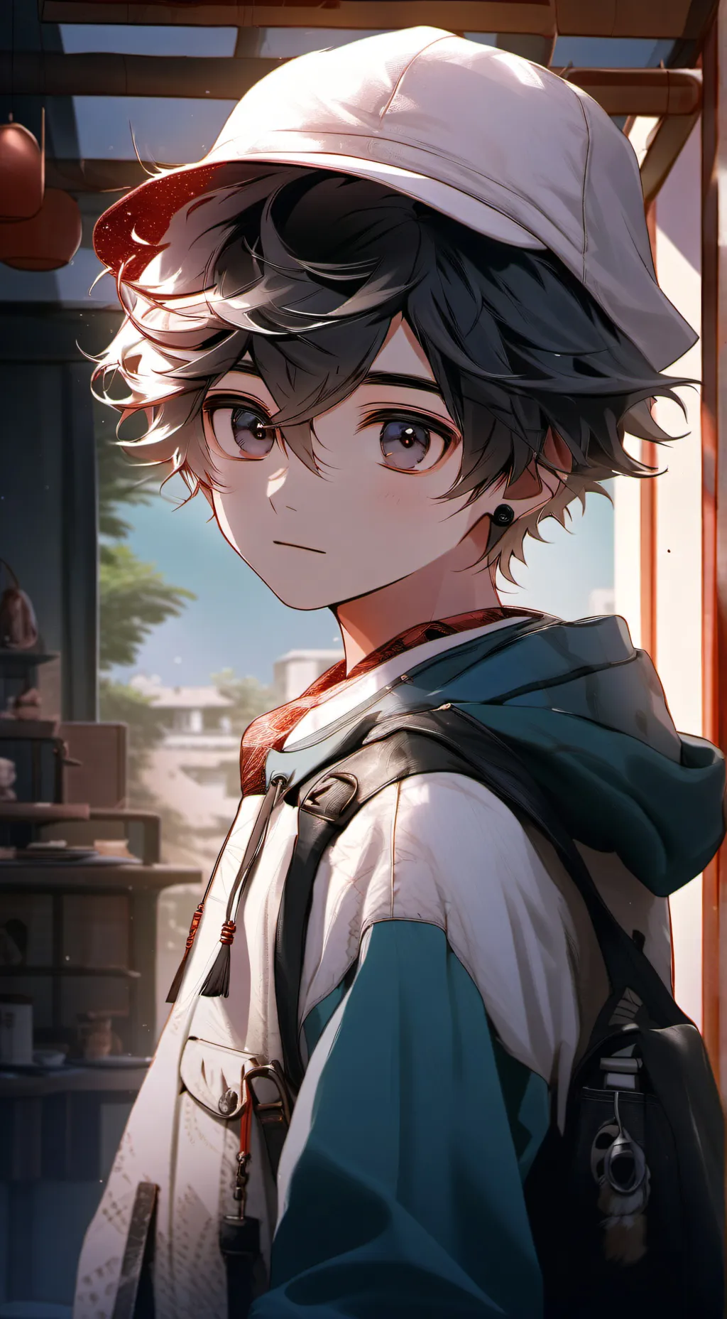 ai character: group of boys background