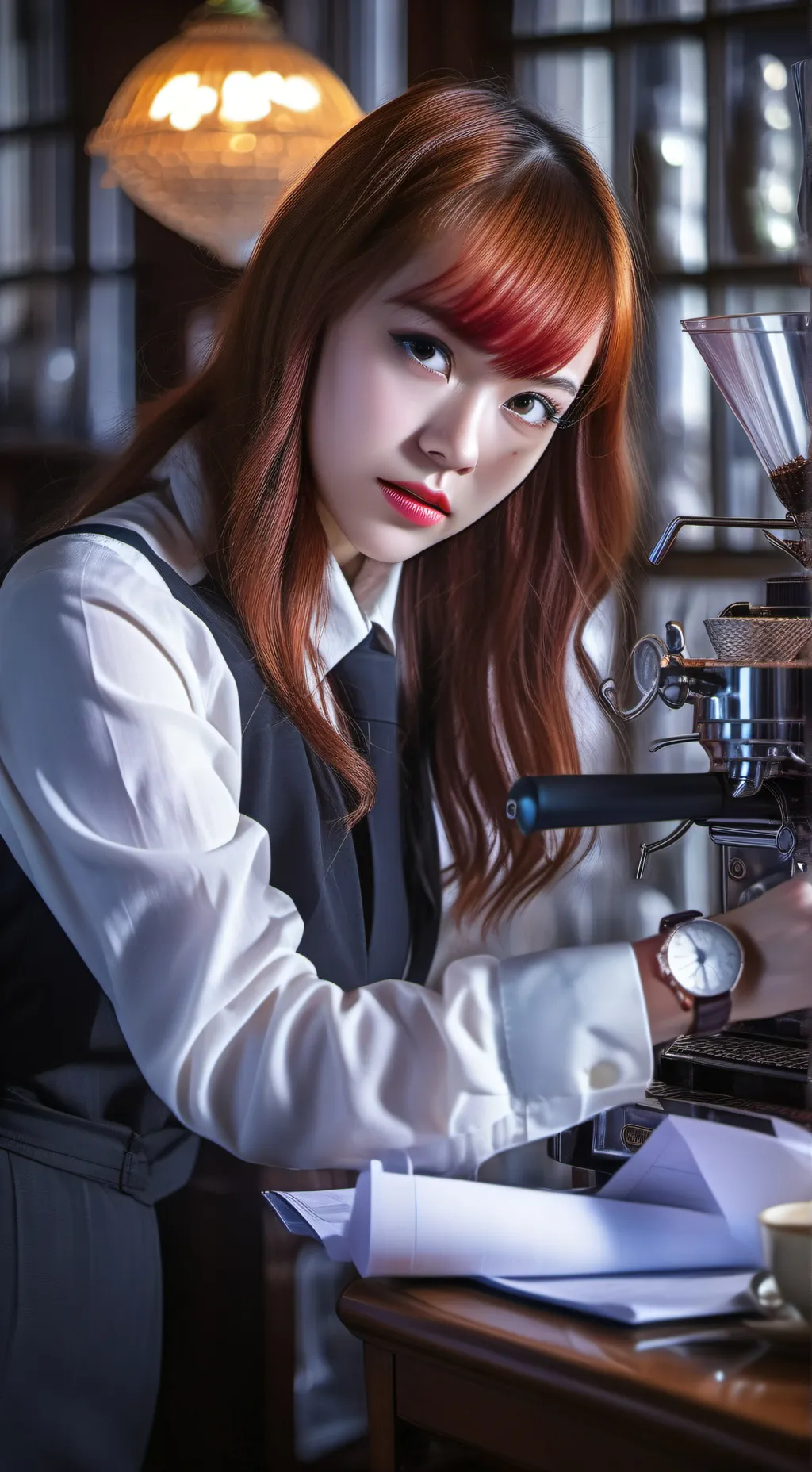 ai character: The Relentless Espressologist background