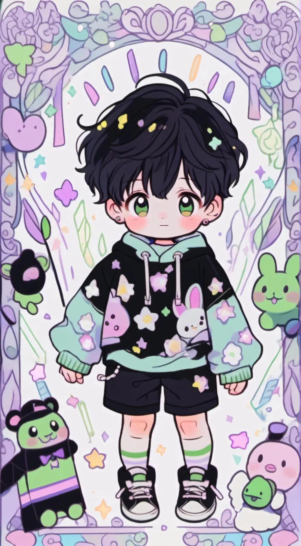 ai character: Kirikami baby <3 background