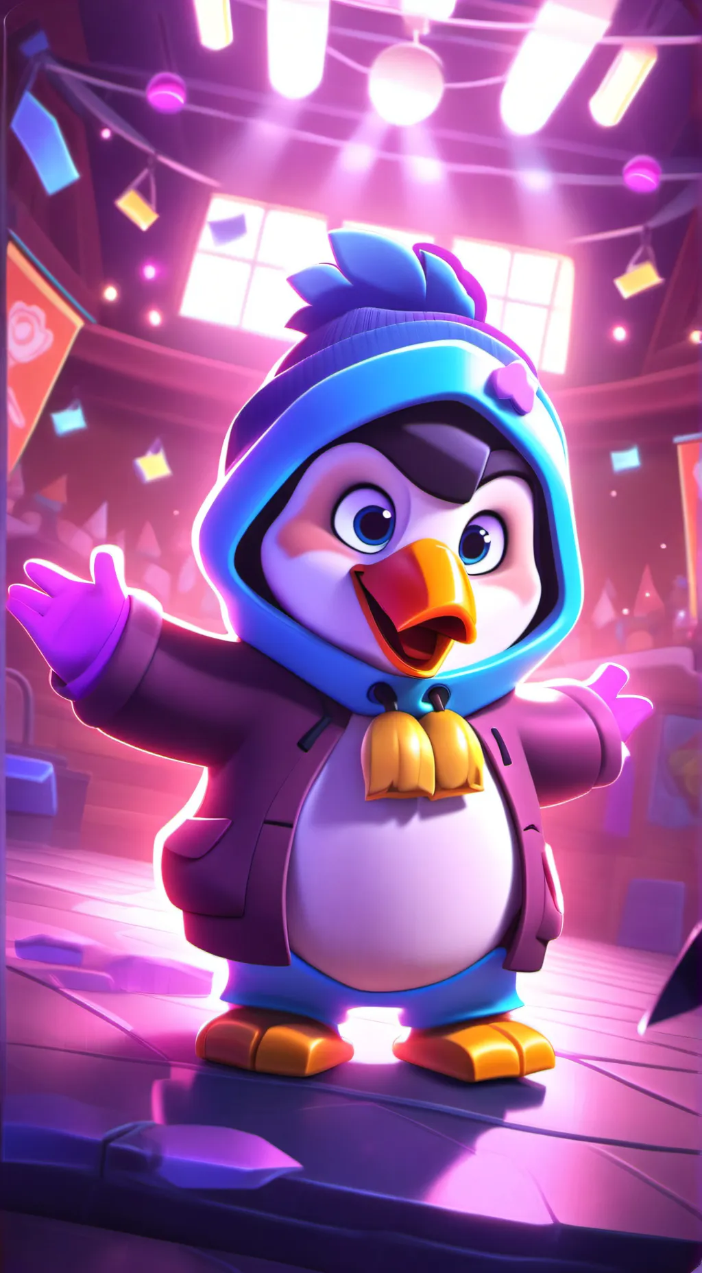 ai character: Clubs penguin background