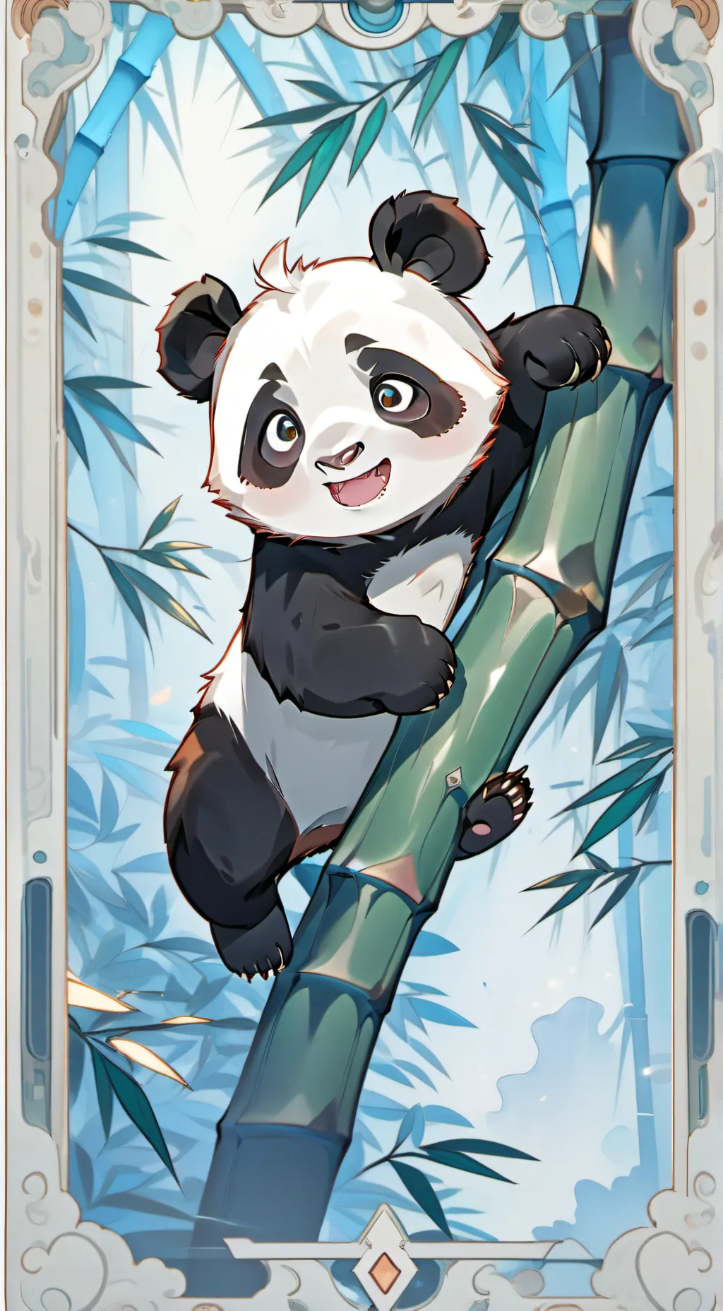 ai character: Rusty Panda Furry background