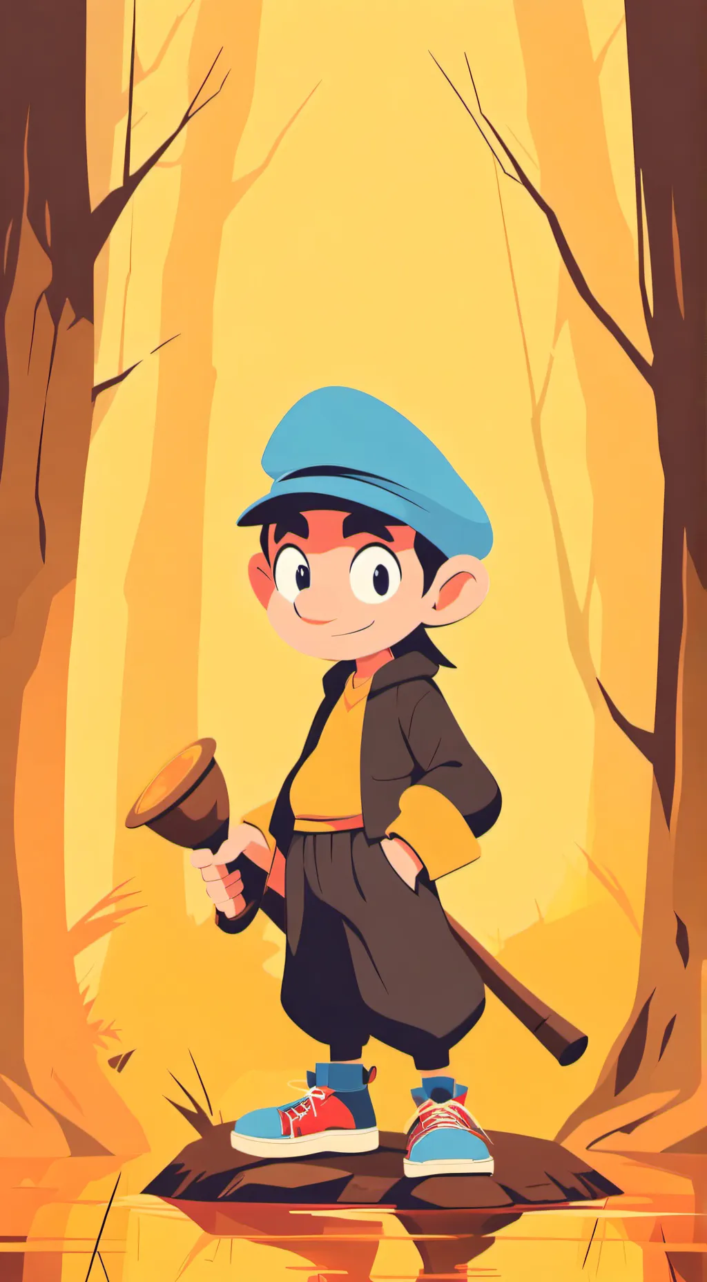 ai character: jokey Smurf  background