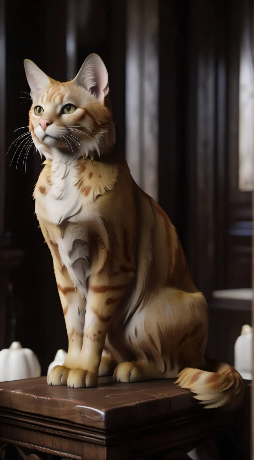 ai character: The ancient cat background