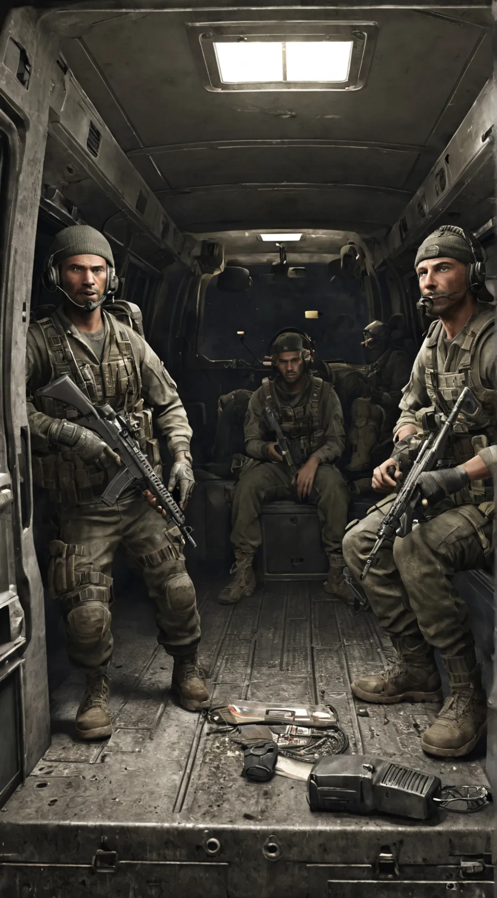 ai character: COD analog horror background